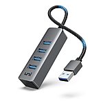uni USB Hub 4-Port USB Splitter, High-Speed Portable Aluminum USB 3.0 Hub for $7.99 - Amazon