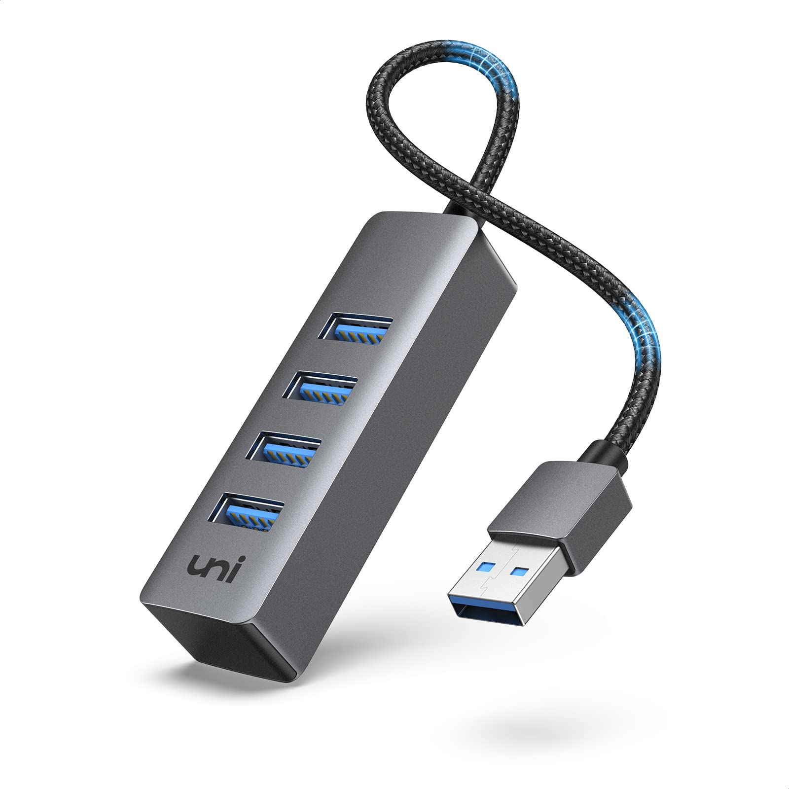 uni USB Hub 4-Port USB Splitter, High-Speed Portable Aluminum USB 3.0 Hub for $7.99 - Amazon