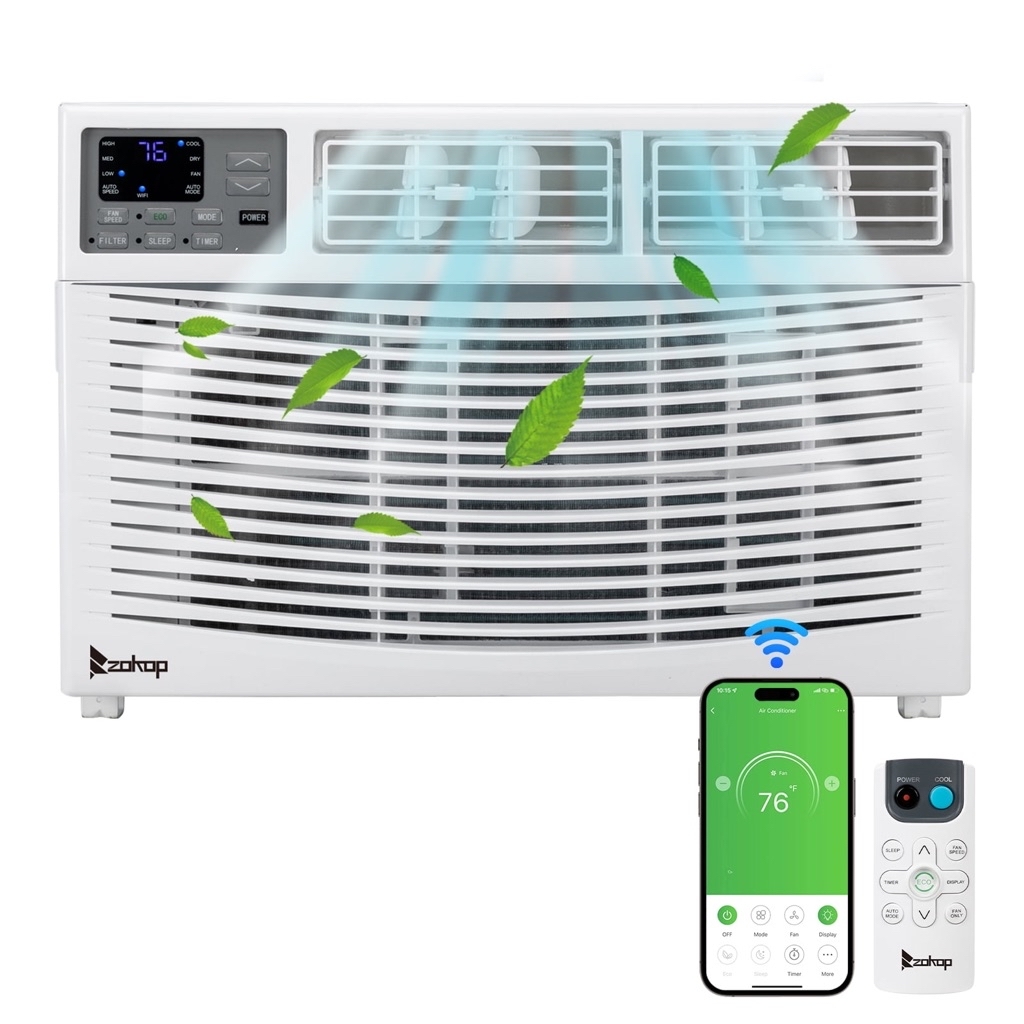 Ktaxon 12000BTU 110V Window Air Conditioner With WIFI And Remote, White - $330