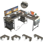 COMHOMA 95" Straight  or 59" Corner Computer Desk w/ Power Outlet & USB $70 + Free Shipping