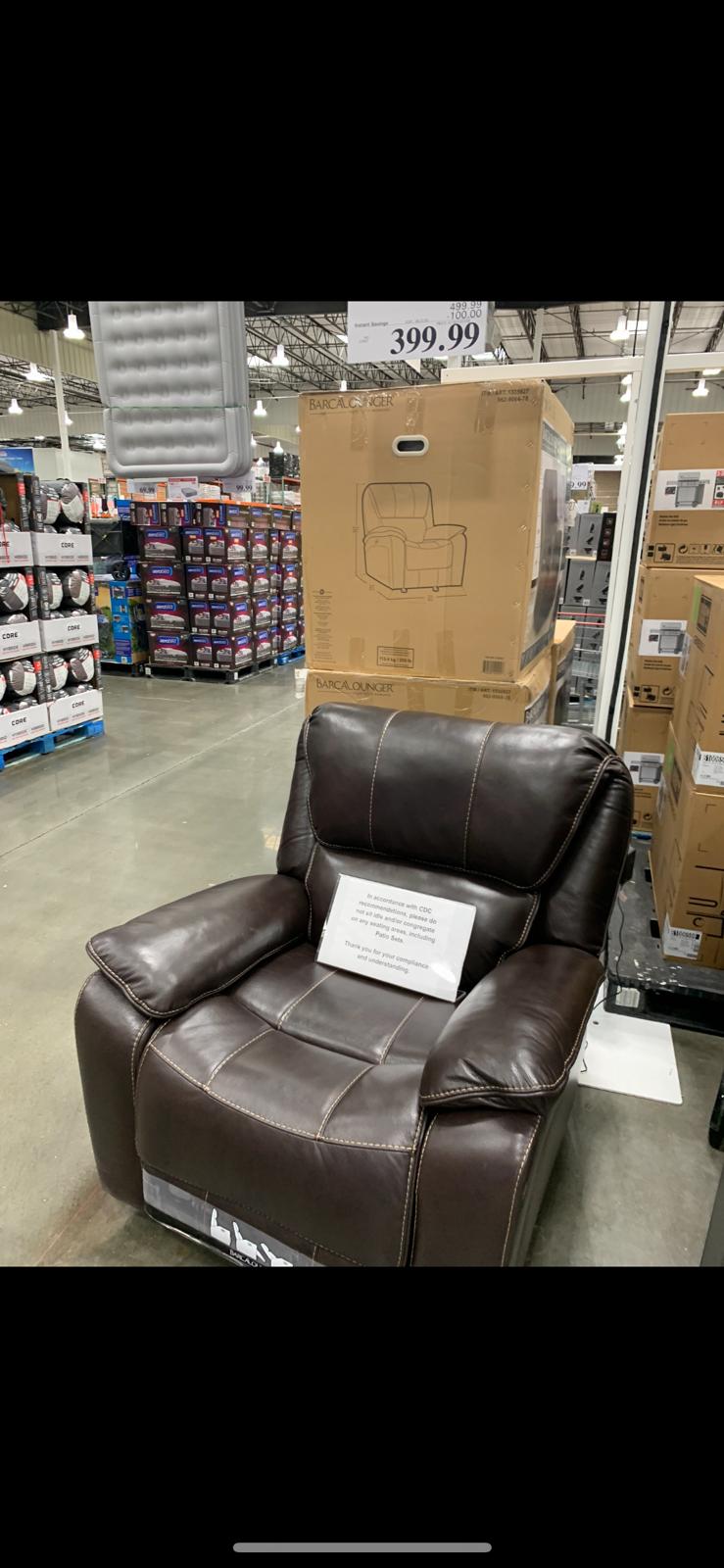 costco in store has barcalounger leather power recliner 399