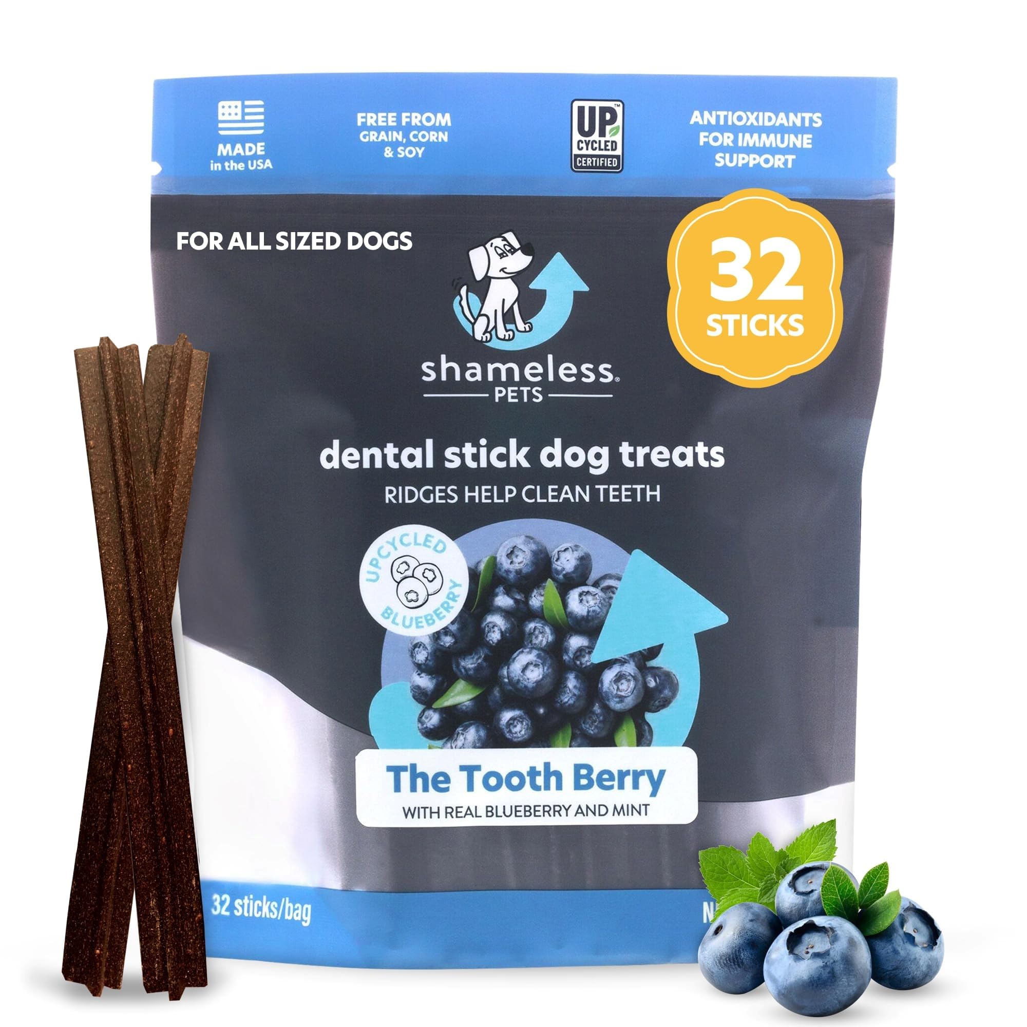 Shameless Pets Dental Treats for Dogs, The Tooth Berry (32 Sticks) - NOW $3.99