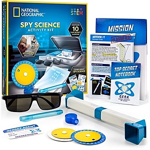 NATIONAL GEOGRAPHIC Spy Science Kit - Kids Spy Detective Activity Set, Complete with 10 Secret Spy Missions with Spy Gadgets for Kids and Spy Gear - $19.99