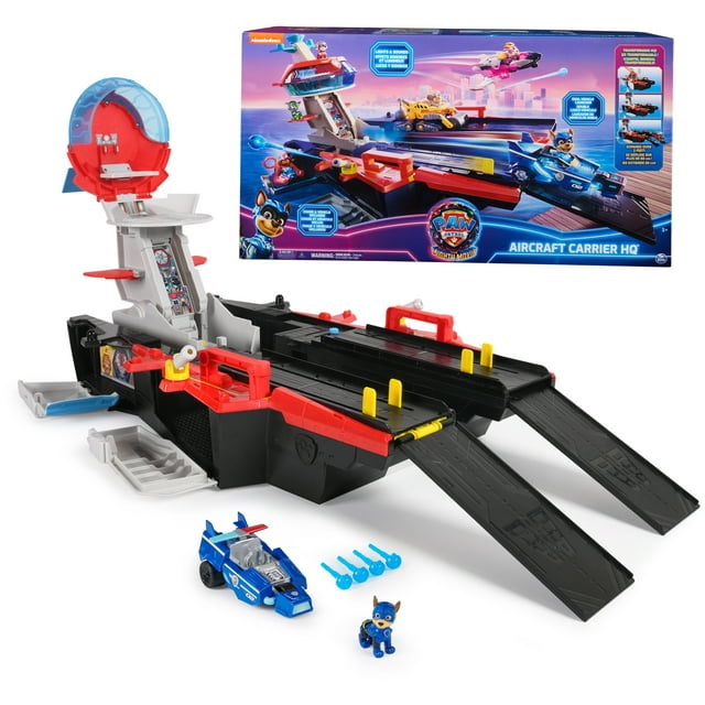 PAW Patrol: The Mighty Movie, Aircraft Carrier HQ, Chase Figure & Police Car $65.10 at Walmart