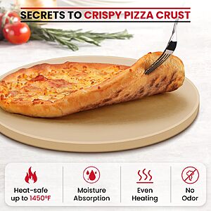 Unicook 16” Round Cordierite Pizza Stone w/ Scraper - Amazon Prime $39.98