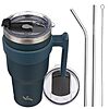 Konokyo 40 oz Tumbler with Handle and 2 Straw 2 Lid, Insulated Water Bottle Stainless Steel Vacuum Cup Reusable Travel Mug, Navy Blue - $9.32 at Amazon