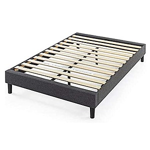 Zinus Queen Curtis Upholstered Platform Bed Frame w/ Wood Slats (Grey) $49.99 + Free Shipping w/ Prime