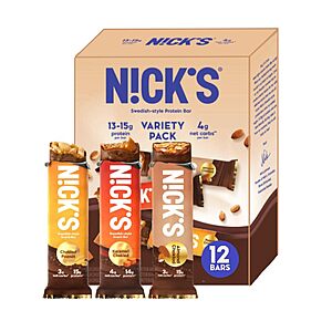 12-Bar Nick's Protein Bars Variety Pack 2 for $24 w/ Subscribe & Save & More