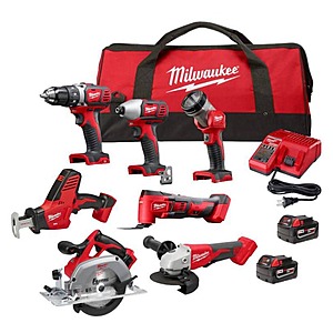 Milwaukee M18 Cordless Combo Kit 7-Tool with 2-Batteries, Charger and Tool Bag $499 at Home Depot