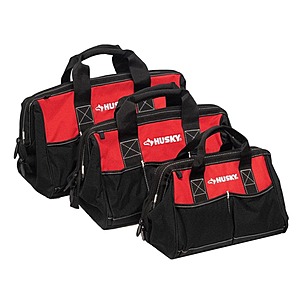 Husky 18 in., 15 in. and 12 in. Tool Bag Combo $29.88 at Home Depot