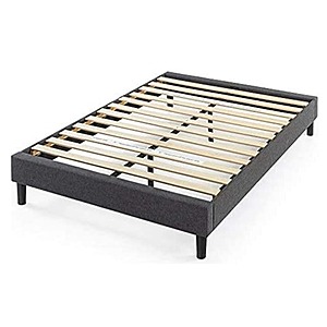 Zinus Queen Curtis Upholstered Platform Bed Frame w/ Wood Slats (Grey) $49.99 + Free Shipping w/ Prime
