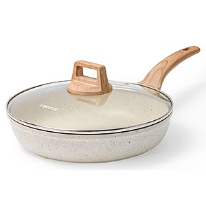 12" CAROTE Nonstick White Granite Frying Pan w/ Lid $24.99 + Free Shipping w/ Prime or on $35+