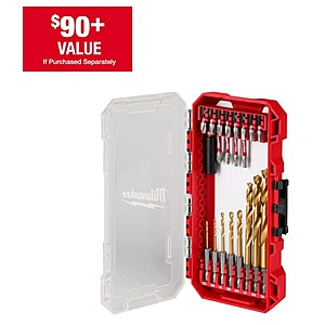 Milwaukee SHOCKWAVE Impact Duty Drill & Drive Set (21-Piece), $14.97, FS, Home Depot