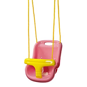 Gorilla Playsets High Back Plastic Infant Swing with Yellow T bar & Rope (Pink/Yellow) $27.27 +  Free Shipping w/ Prime or on $35+