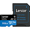 Lexar 512GB High-Performance 633x UHS-I microSDXC Memory Card with SD Adapter $28.99