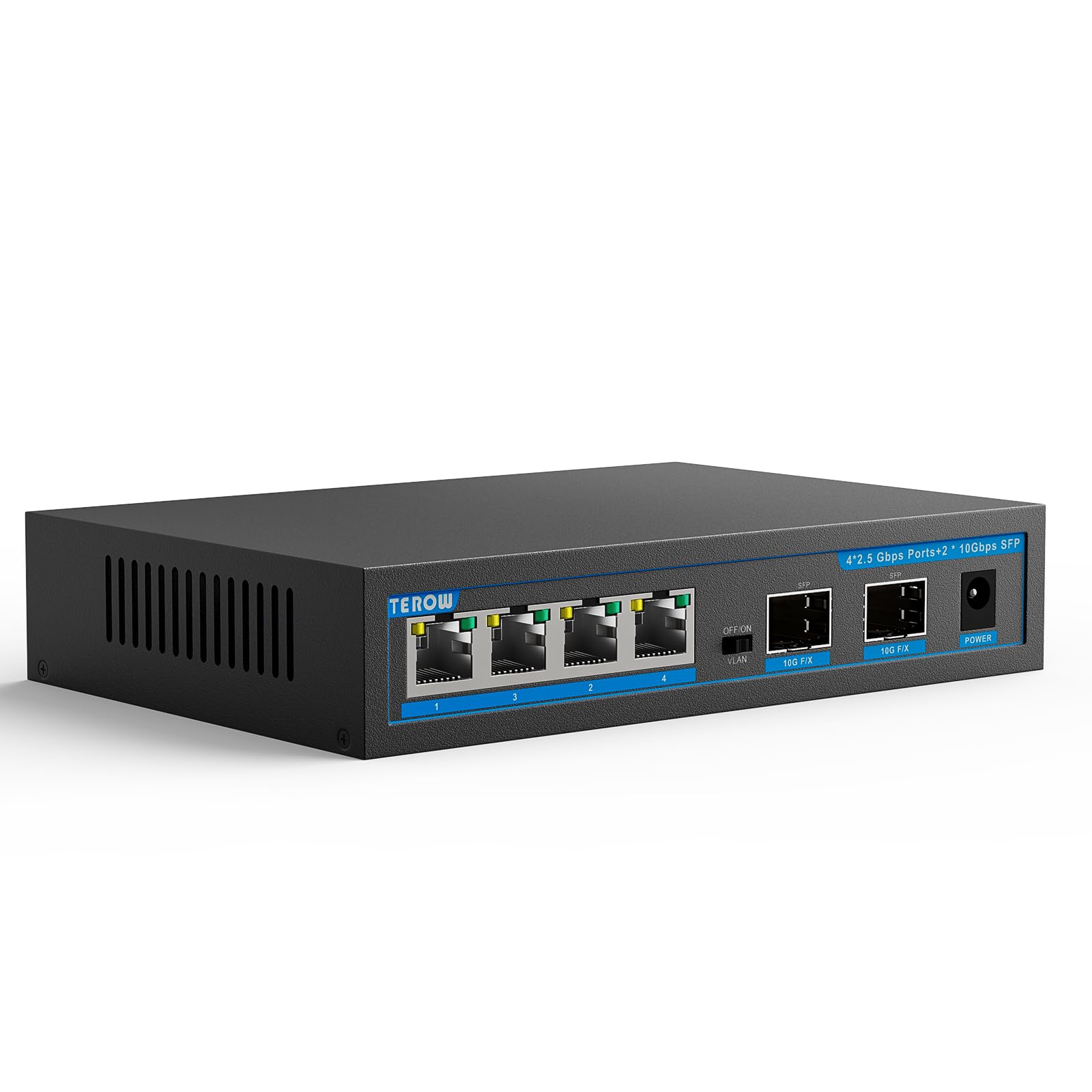 TEROW 6-Port Fanless Unmanaged Swtich, 4 x 2.5G Base-T & 2 x 10G SFP - Amazon $37 $36.69