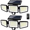 Solar Outdoor Lights, LED Security Lights with Remote Control, 3 Heads Motion Sensor, 2-Pack $19