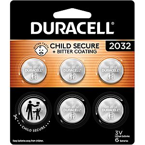 6-Ct DURACELL Duracell 2032 Lithium Battery $5.70 w/ S&S