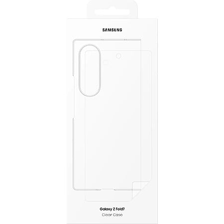 Samsung - Galaxy Z Fold7 Clear Case - Transparent (includes 2x screen protector) $8.99