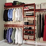 Amazon has John Louis Home Standard Closet Shelving System, Red Mahogany  $119 FS