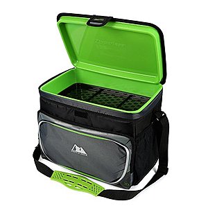 Lunch Box - 9 Can Zipperless Soft Sided Cooler with Hard Liner - Grey and  Green