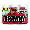 Brawny Tear-A-Square 3-Ply Paper Towels, 6 Double Rolls = 12 Regular Rolls, Strong, Absorbent, and Durable with 3 Sheet Sizes (Quarter, Half, Full) $9.58