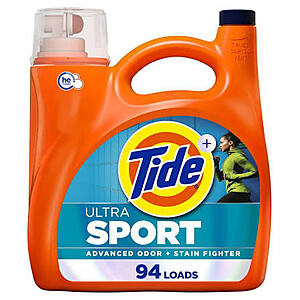 [S&S]Tide Ultra Sport Liquid Laundry Detergent, 132 fl oz, 94 Loads, Laundry Detergent Liquid with Advanced Sweat plus Stain Fighters $12.32