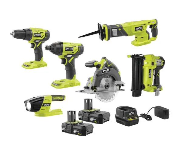 RYOBI ONE+ 18V Cordless 6-Tool Combo Kit with (2) 2.0 Ah Batteries and Charger - $259 + Free Shipping @Home Depot