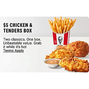 KFC Chicken and Tenders Box for $4