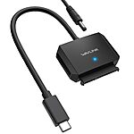 WAVLINK SATA to USB Type-C Hard Drive Cable w/ Power Adapter $12