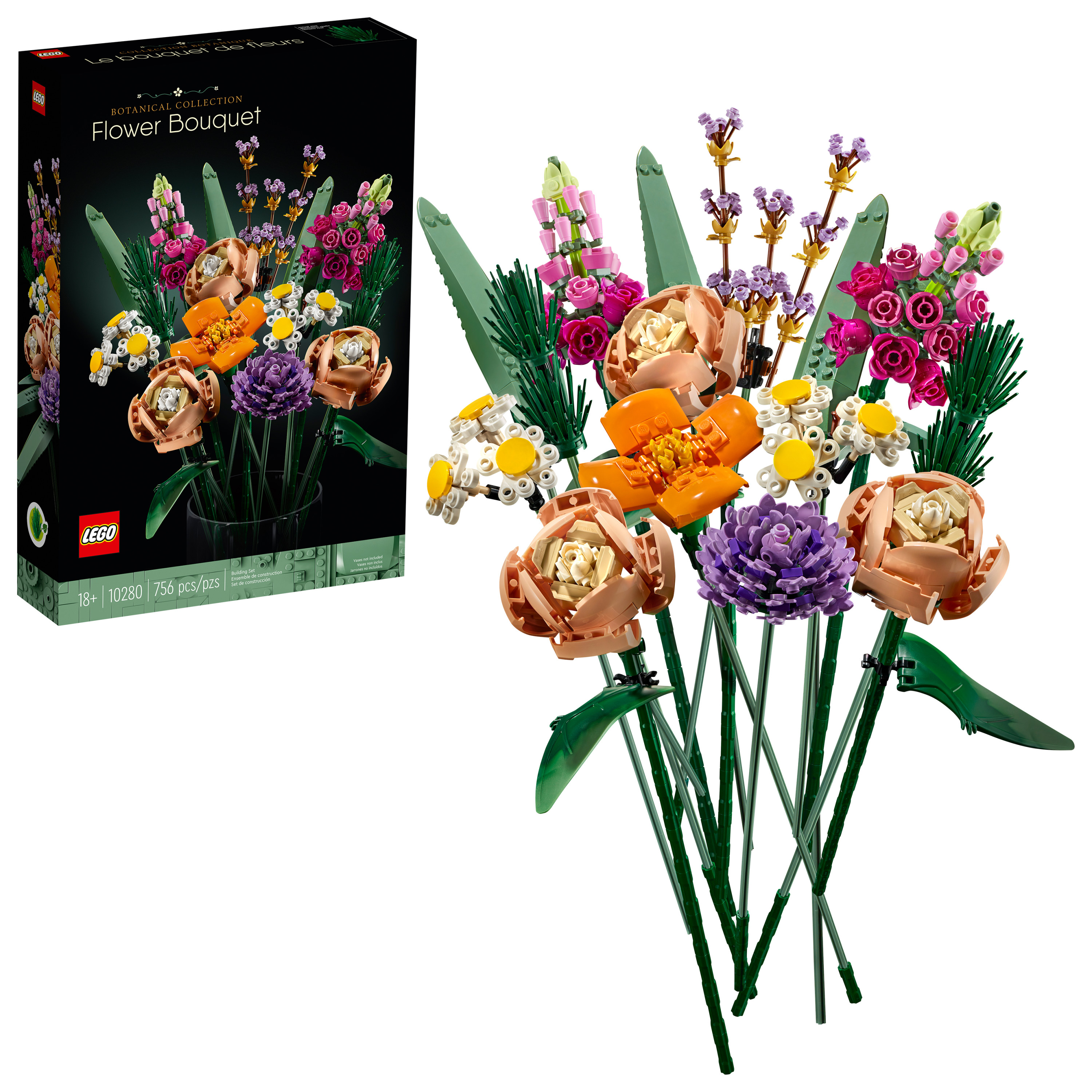 LEGO Flower Bouquet 10280; A Unique Flower Bouquet and Creative Project for Adults (756 Pieces) - Walmart.com $40.49