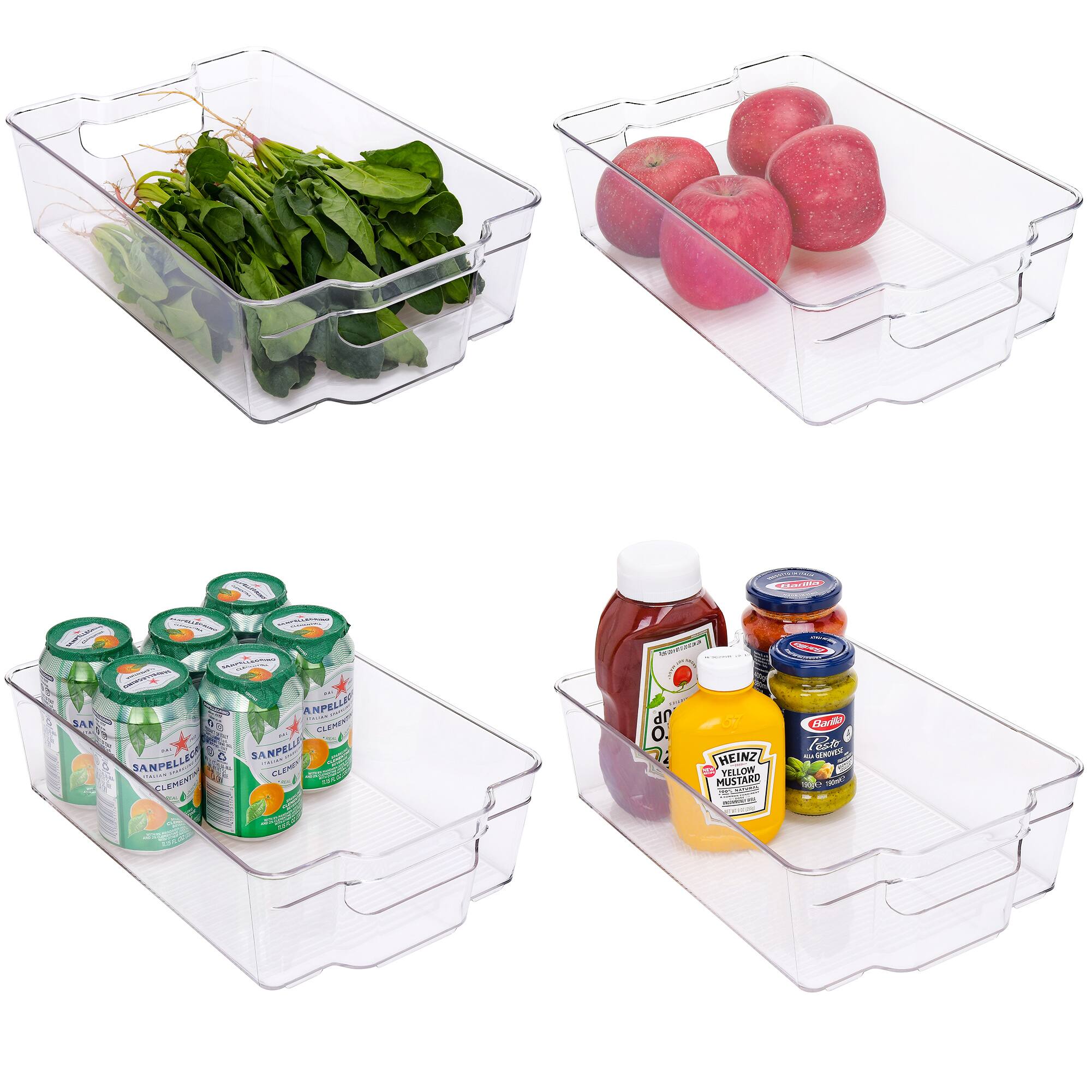StorageWorks Clear Fridge Plastic Organizer Bins with Handles (BPA-Free) 4 Pack from $17.24-18.74