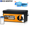 ECO-WORTHY 12V 280Ah 3584Wh Smart LiFePO4 Lithium Battery w/ Bluetooth Monitoring $320 + Free Shipping