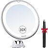 Auxmir 360&deg; Swivel 30x Magnifying Mirror w/ 2 Level Lights &amp;amp; Tweezers $10 + Free Shipping w/ Prime or orders $35+