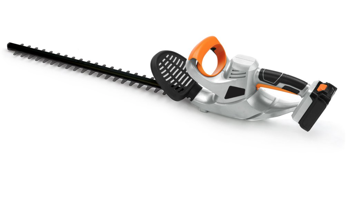 UKOKE Cordless Electric Power Hedge Trimmer with Dual-Action Blade (Includes 20V 2.0A Lithium Ion Battery & Charger) Silver for $58 + Free Shipping