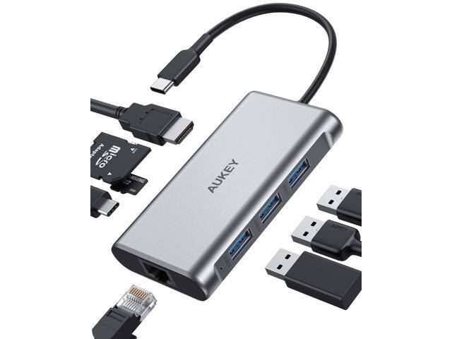 AUKEY USB C Hub 8-in-1[4K HDMI, Gigabit Ethernet, 3 USB 3.0, 100W PD Charging, SD/Micro SD Card Reader, USB C Adapter] for $28.99 + F/S