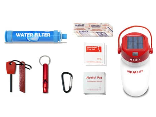 Aqualite Solar-Powered Lantern, Water Purifier, & Basic Emergency Kit $22.5