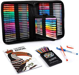 Lelix 120 Pack Gel Pens Set with Case Coloring Book for $13.79 + FSSS