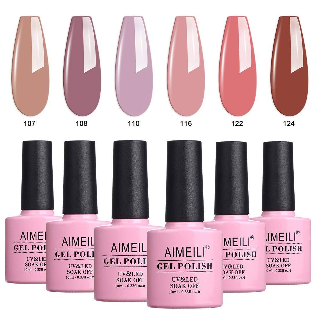 AIMEILI Gel Nail Polish Color Set Of 6pcs X 10ml - Kit 30 for - $10.79 + Free Shipping w/ Amazon Prime or Orders $25+