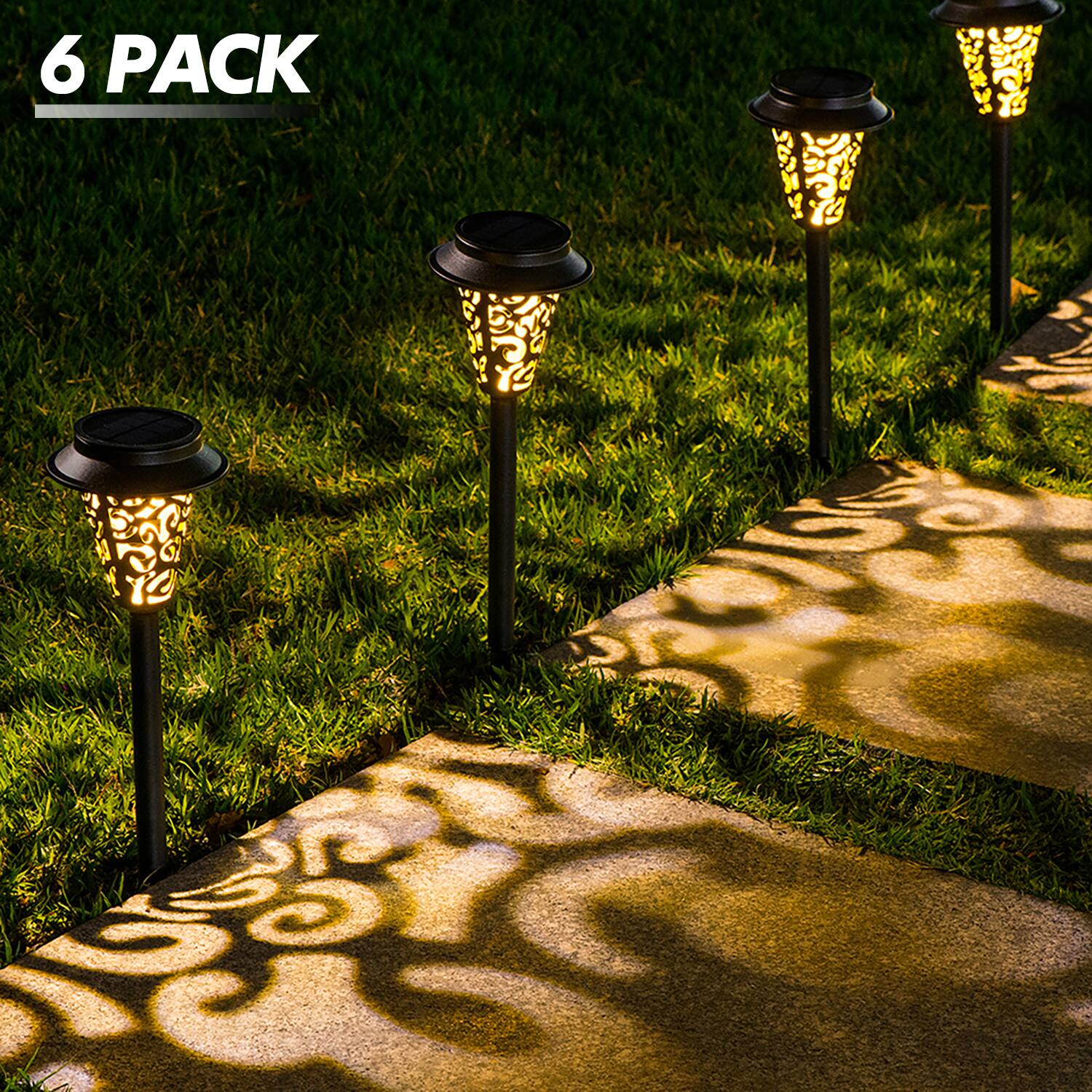 LeiDrail 6 Pack Waterproof Metal Solar Pathway Lights for $25.19 + Free Shipping
