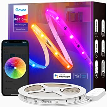 32.8ft Govee RGBIC LED Strip Lights Works with Alexa and Google, Segmented DIY, Music Sync, for $37.09 + Free Shipping