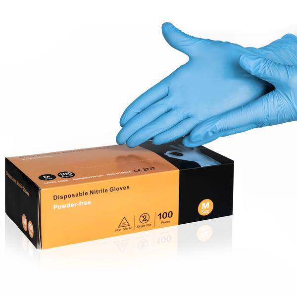 100-pcs Disposable Nitrile Gloves, 3mil, Latex Free for $9.99 + Free Shipping
