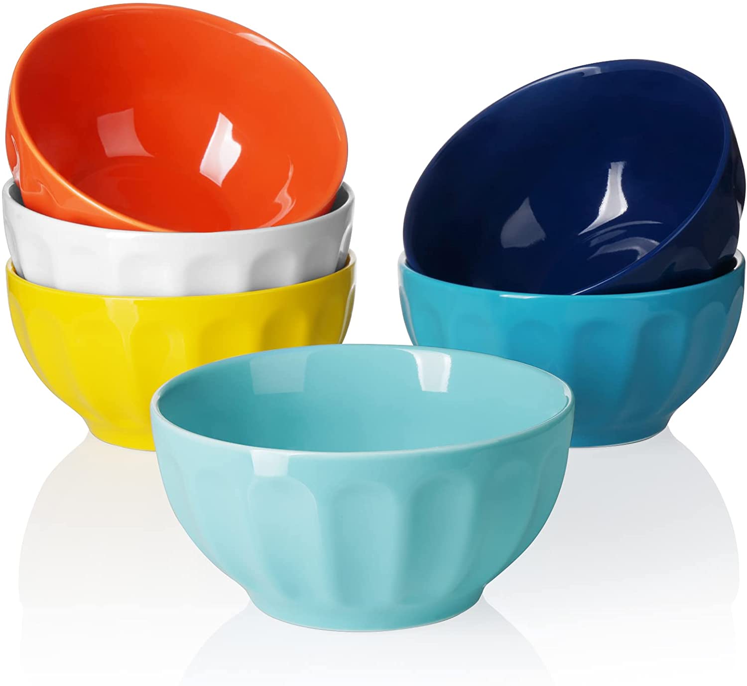 Sweese 26 Ounce Hot Assorted Colors Porcelain Bowls 6-Piece for $16.99 + Free Shippig