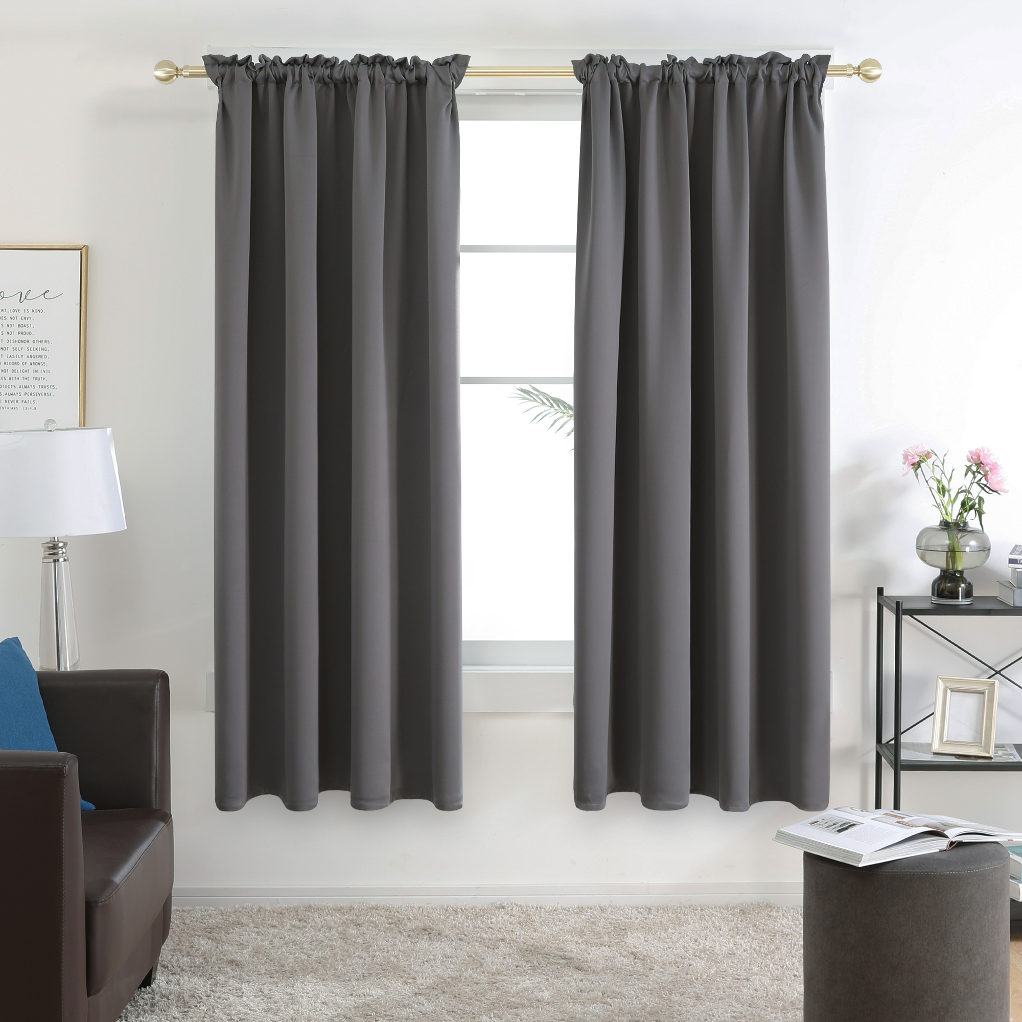 Deconovo 52 Inches Wide Rod Pocket Solid Blackout Curtains 2 Panels -$8.55~$11.85 + Free Shipping w/ Prime or orders $25+