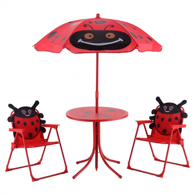 Costway Kids Patio Folding Table + Chairs + Umbrella Set for $49.99 + Free Shipping