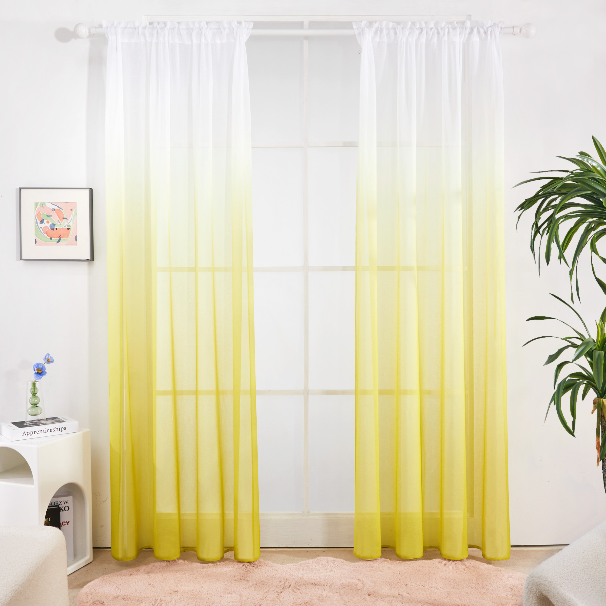 2-PK Deconovo Rod Pocket Gradient Sheer Curtains -$8.37~$11.56 + Free Shipping w/ Prime or orders $25+