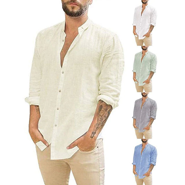 Men's Long Sleeve Cotton Button Down Shirts for $11 Shipped