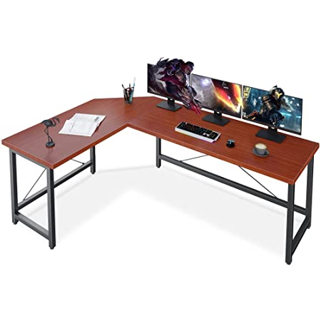 Coleshome 66" Large L Shaped Gaming Desk (Black, Vintage, White and Teak) from $99.27 + Free Shipping