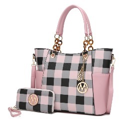 Mariely Checker Tote Bag & Wallet Set for $40 + Free Shipping