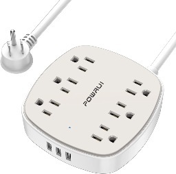 POWRUI 6 Outlet Power Strip Surge Protector with 3 USB ETL Listed for $10.77 + Free Shipping w/ Prime or orders $25+